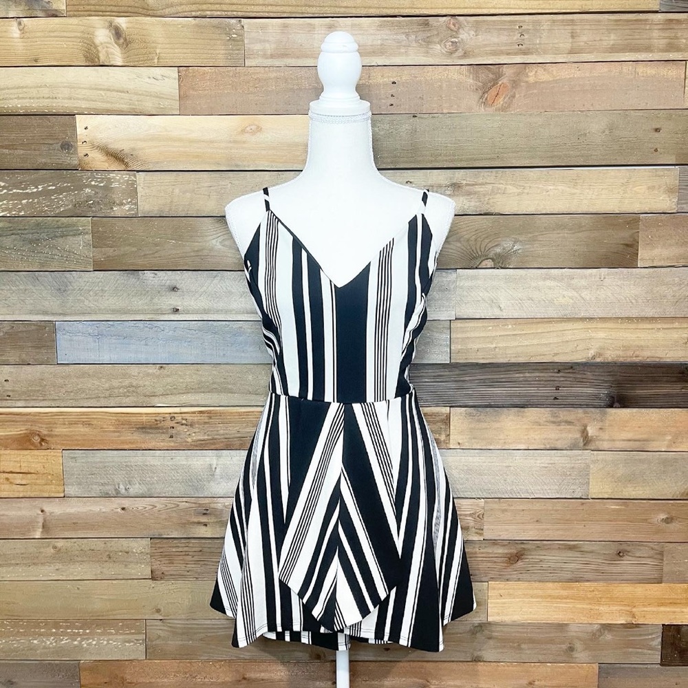 Venus Striped Mini Romper Dress